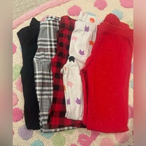 Cat & Jack Kids Leggings Set - Black, Red, White, Multicolor